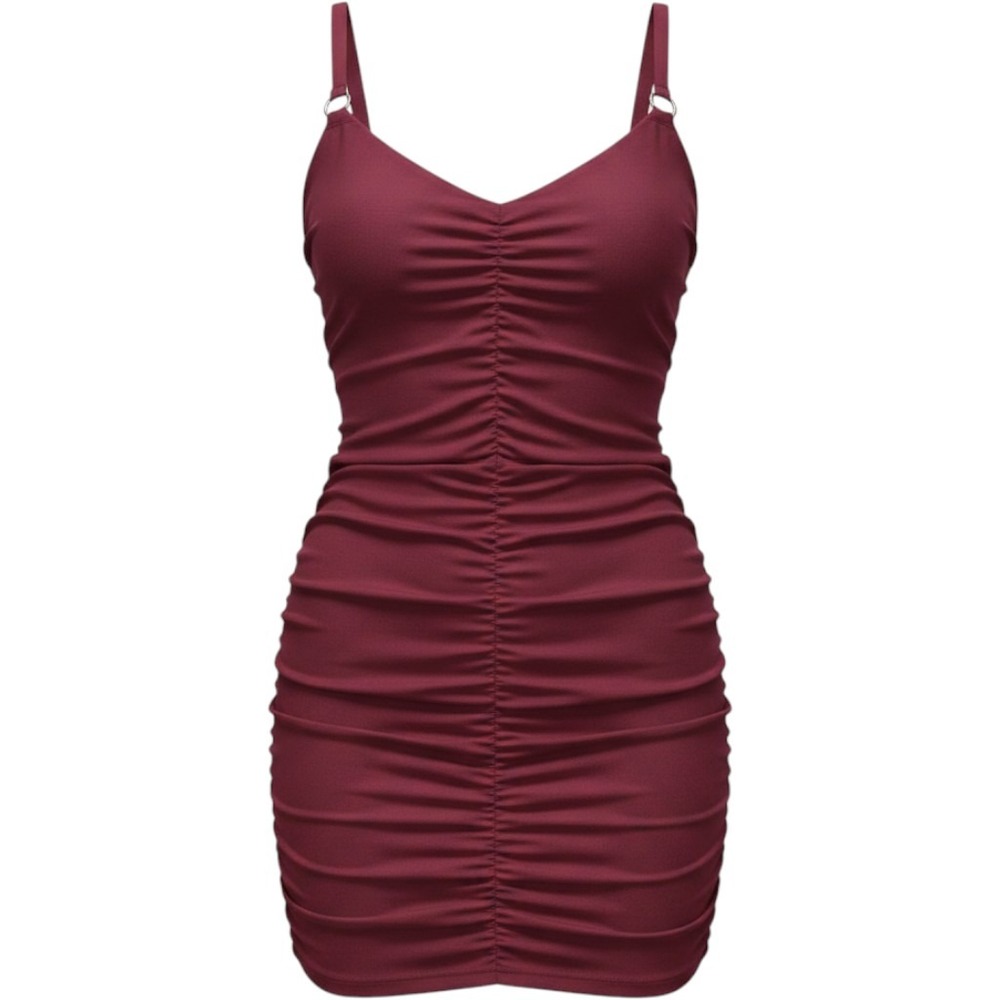 Johnny Wujek for JCPenney Ruched‎ Bodycon Mini Dress Burgundy XS Bow Detail NWT